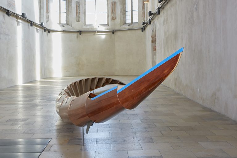 Helix Simulator, 2015
Eight oar rowing boat
Installation view, museum Krems
Foto: Josef Schauer Schmidinger