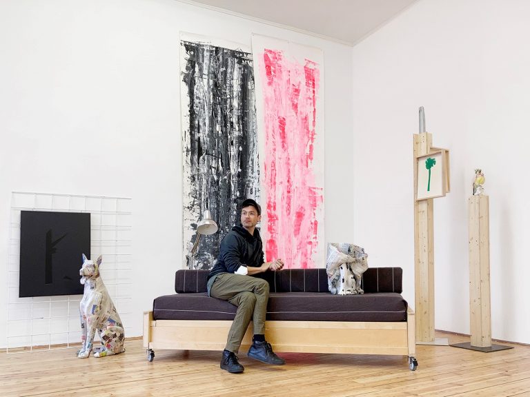Michael Strasser in his studio