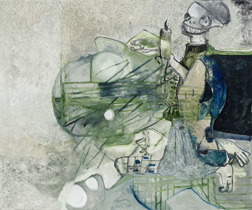 Tobias Pils,
Geist, 2024.
Öl auf Leinwand / oil on canvas.
150 x 180 cm.
Courtesy the artist, Galerie Eva Presenhuber, Zurich/Vienna, and Galerie Gisela Capitain, Cologne.
Photo: Jorit Aust.
© Tobias Pils