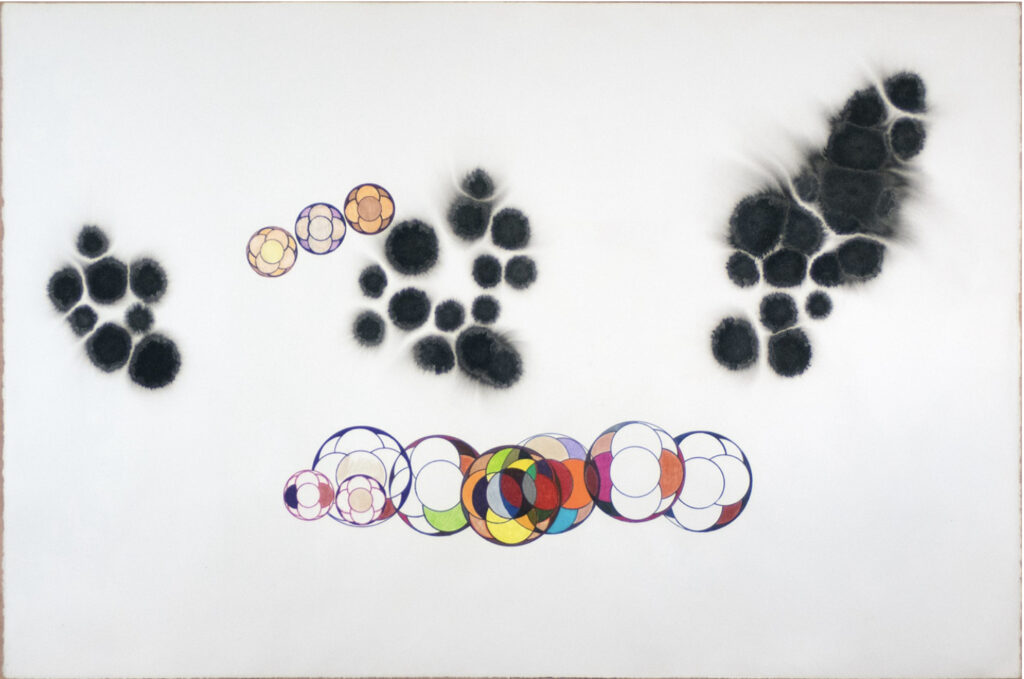 Aguada 8, 2008-2025, papel arches China ink, gesso, acrylic & crayons / arches paper, 80 x 120 cm