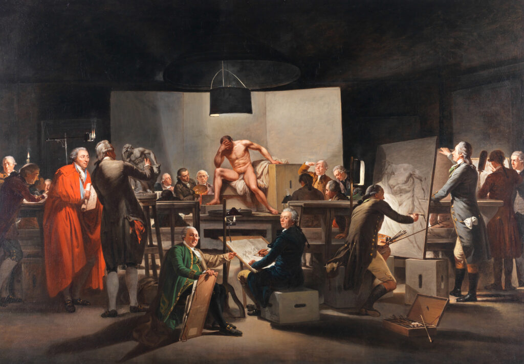 Martin Ferdinand Quadal, Der Aktsaal der Wiener Akademie im St. Anna Gebäude,1787 © Gemäldegalerie der Akademie der bildenden Künste Wien